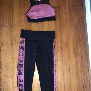 Victoria’s Secret Pink leggings and bra